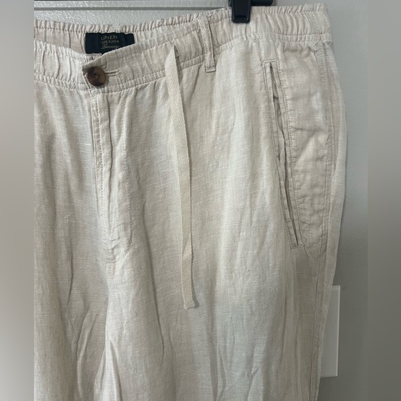 Club Room Luxury 100% Linen Pants Men’s XL Ivory Elastic Waist Drawstring 38x30 - Picture 4 of 10
